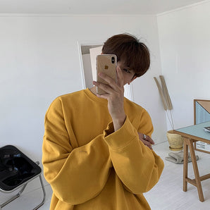 Mrcyc Autumn And Winter Loose Fitting Pullover Round Neck Sweater Men''s And Women''s Long Sleeve Korean Cotton Bottomed Shirt