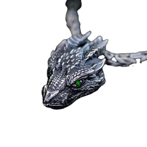 Custom Pure Tin Silver Dragon Retro Style Hip Hop Men''S Necklace Pendant