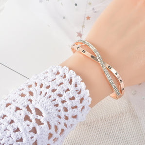 Roman Digital Cross Bracelet Women''s Jewelry Hand Ornament Simple