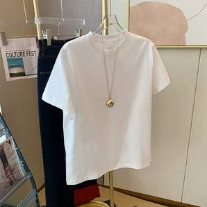 Heavy Cotton Loose Round Neck T-shirt